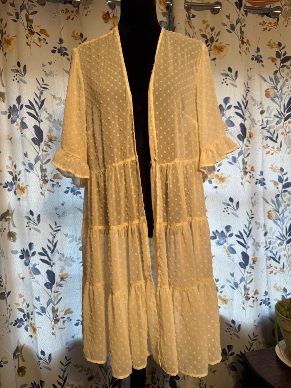 Lightweight Swiss Dot Tiered Cardigan Size 1 Torrid— Cream - Picture 1 of 4